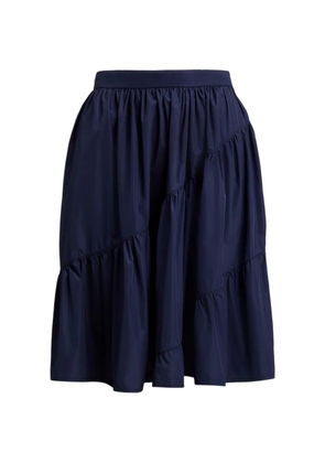 Ralph Lauren Collection Kyle diagonal-seam shirred midi skirt - Blue
