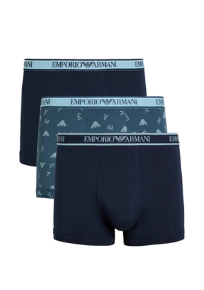 Emporio Armani logo-waistband boxers (set of three) - Blue