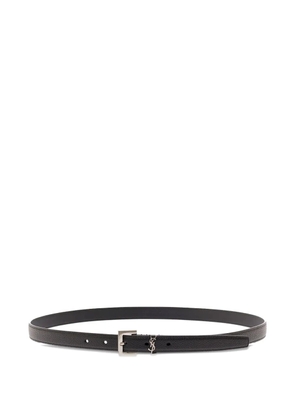 Saint Laurent cassandre-loop Leather belt - Black