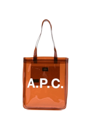 A.P.C. logo-print tote bag - Brown