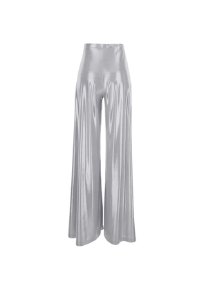 Norma Kamali Bias metallic-finish trousers - Silver