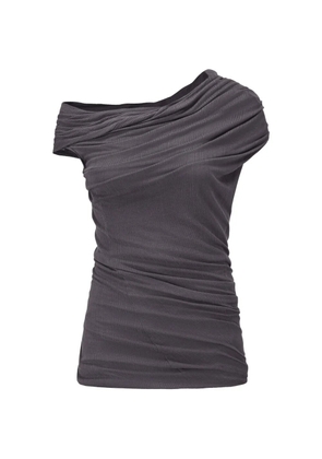 OUDE WAAG shoulder-wrap thread top - Grey