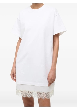 STAUD Grier lace-trim mini dress - Neutrals