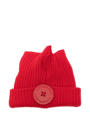 Charles Jeffrey Loverboy button-detail beanie - Red