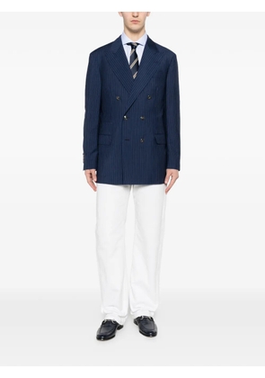 Brunello Cucinelli pinstripe double-breasted blazer - Blue
