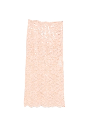 Rabanne sequin lace midi skirt - Orange