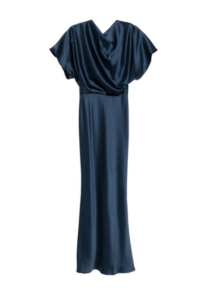 Amsale satin draped gown - Blue