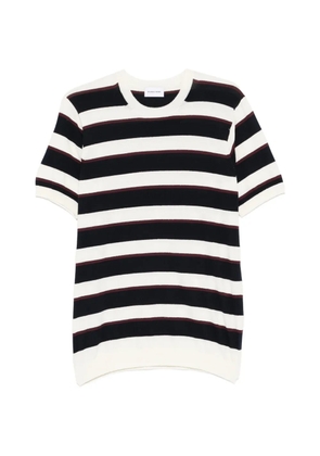 SCAGLIONE striped-patterb crew-neck T-shirt - Neutrals