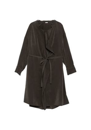 YEAREAST draped oversized shirt - Brown
