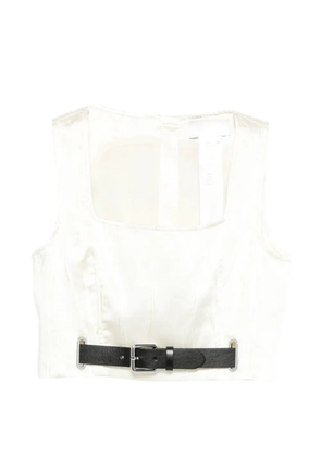 Sportmax belt square-neck top - White