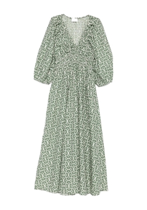 Matteau smocked floral-print dress - Green