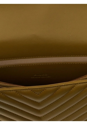 PINKO Love One Classic sheepskin cross body bag - Green