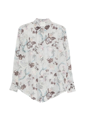 Forte Forte floral-pattern long-sleeve shirt - Blue