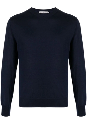 Canali ribbed-knit crew neck sweatshirt - Blue