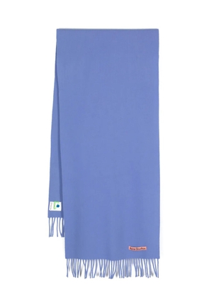 Acne Studios logo-appliqué wool scarf - Blue