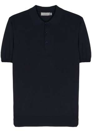 Canali fine-knit cotton polo shirt - Blue
