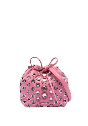 Miu Miu Pre-Owned 2010-2025 Jeweled Nappa Grommet Starlight bucket bag - Pink