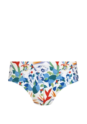 Amir Slama floral-print swimming trunks - White