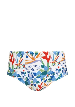 Amir Slama floral-print swimming trunks - White