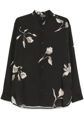 Emporio Armani floral-print shirt - Black