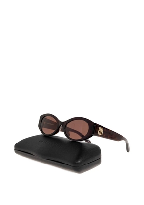Balenciaga Eyewear Nano round BB-logo sunglasses - Brown