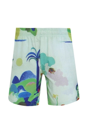 Amir Slama printed deck shorts - Green