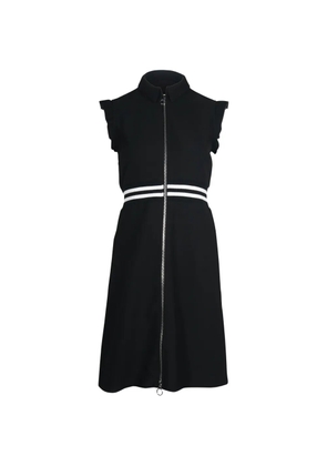 Maje ruffled sleeve zip midi dress - Black