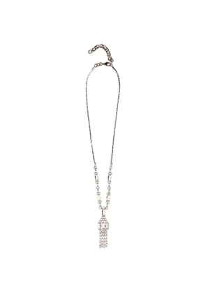 Alessandra Rich crystal fringes necklace - Silver