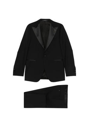 Tagliatore panelled-lapel suit - Black