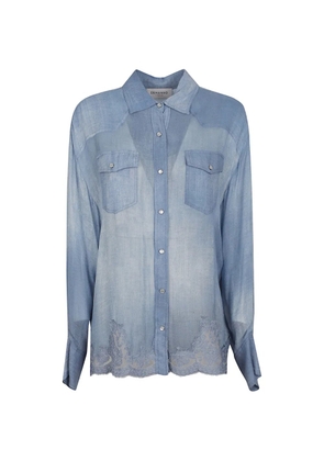Ermanno Scervino lace-trim shirt - Blue