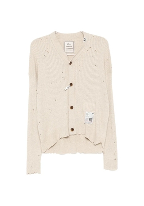 Maison MIHARA YASUHIRO asymmetric distressed cardigan - Neutrals
