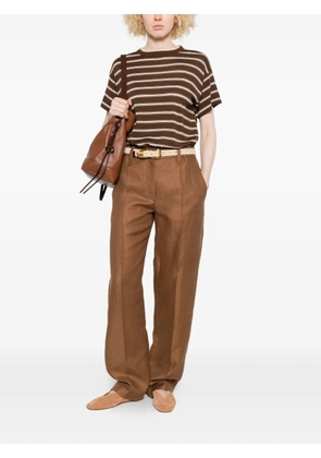 Brunello Cucinelli striped crew neck T-shirt - Brown