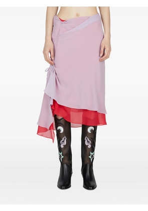 Kiko Kostadinov ruffled layered midi skirt - Pink