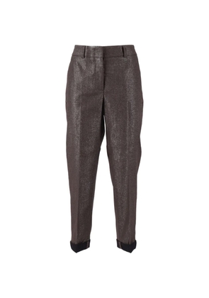 Peserico cuffed tapered trousers - Brown