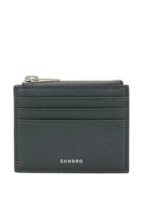SANDRO logo-detail zipped cardholder - Grey