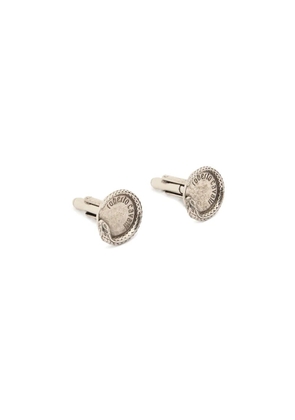 Roberto Cavalli snake-embossed cufflinks - Silver