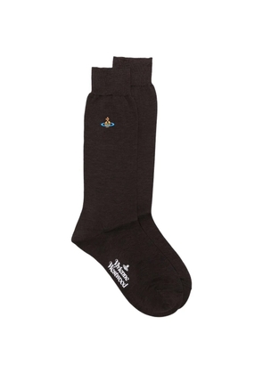 Vivienne Westwood Orb-embroidery socks - Brown