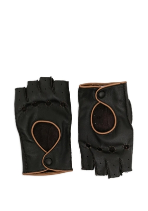 Canali perforated leather gloves - Brown