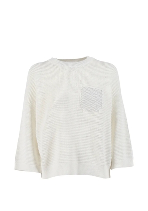 Peserico knitted pocket sweater - White