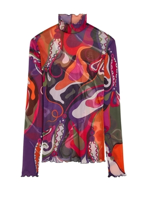 PUCCI ruffled printed top - Purple