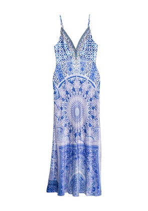 Camilla graphic-print maxi dress - Blue