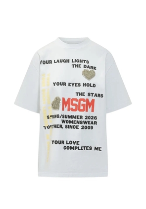 MSGM embellished graphic T-shirt - White