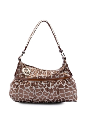 Fendi Pre-Owned 2010-2026 Canvas Leopard Print Chef shoulder bag - Brown