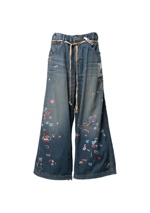 Maison MIHARA YASUHIRO sticker wide-leg jeans - Blue