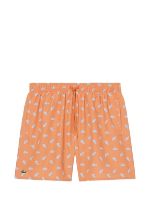 Lacoste Crocodile-print swim shorts - Orange