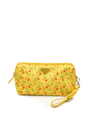 Prada Pre-Owned 2000-2013 Tessuto Stampato Palm Cosmetic pouch - Yellow