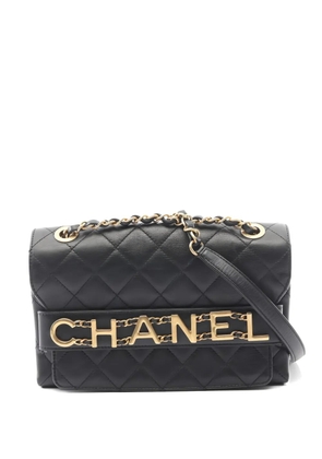 CHANEL Pre-Owned 2019 Flap matelassé logo-detail chain shoulder bag - Black