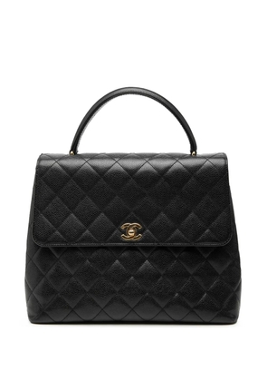 CHANEL Pre-Owned 1997-1999 CC Quilted Caviar Kelly Top Handle Bag handbag - Black