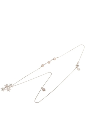 CHANEL Pre-Owned 2016 CC Silver Plated Beads and Rhinestones Star Pendant Necklace costume necklace