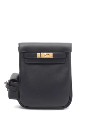 Hermès Pre-Owned 2024 leather gold hardware backpack - Black